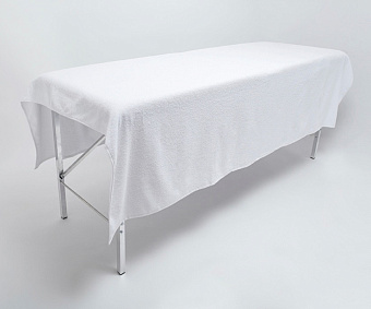 Простынь махровая, белая