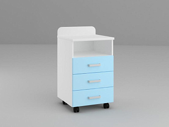 Тумба с задней отбортовкой, нишей и тремя выдвижными яшиками