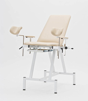 Кресло гинекологическое с улучшенным шитьем и мягкими опорами, направляющие нерж.сталь