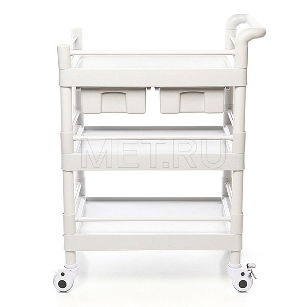 МЕТ ТP-250 Стол манипуляционный пластиковый с двумя выдвижными ящиками