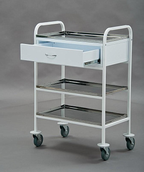 Манипуляционный стол с выдвижным ящиком и 3 полками из нержавейки