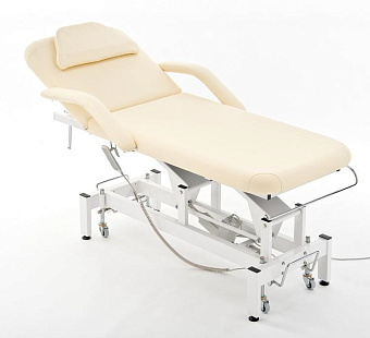 Стол массажный стационарный с электроприводной регулировкой высоты, кремовый