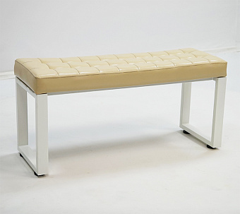 Банкетка 1000 мм (каркас белый / обивка бежевая)