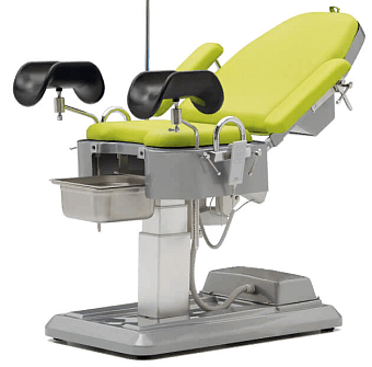 Гинекологическое кресло с электроприводной регулировкой высоты на телескопической колонне