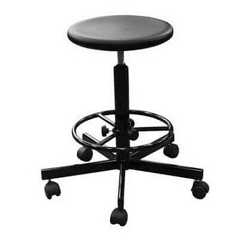 Табурет каркас черный/сиденье КРУГ полиуретан черный