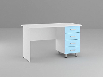 Стол врача письменный однотумбовый с четырьмя выдвижными ящиками