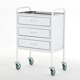 Cтол манипуляционный с тремя выдвижными ящиками, столешница Нерж.