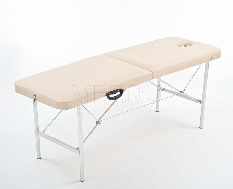 Эконом S Массажный стол-чемодан бежевый с регулировкой высоты