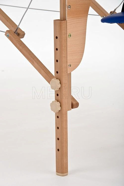 Med-Mos JF-AY 01 Складной массажный стол 2-х секционный деревянный, бежево-синий от производителя