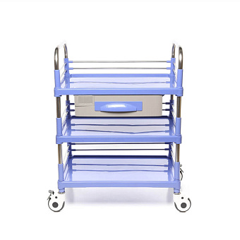 Стол манипуляционный медицинский с выдвижным ящиком, трехполочный