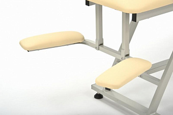 Массажный стол стационарный, сталь с кремовой обивкой