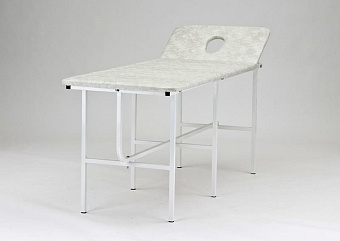 Кушетка  массажная с вырезом для лица, цвет мраморно-серый