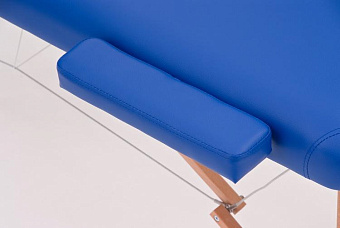 Массажный стол переносной трёхсекционный на деревянном каркасе, синий