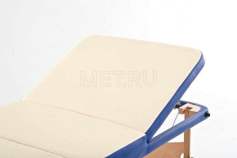 JF-AY 01 Стол массажный складной деревянный, трёхсекционный, кремово-синий
