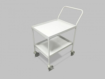 Тележка двухярусная с поддонами и бортиками