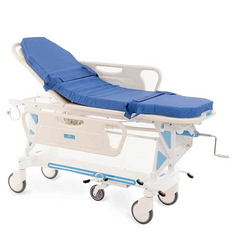 Тележка-каталка для перевозки больных с   регулировкой высоты, КОЛЕСА 200мм, МАТРАС 80мм