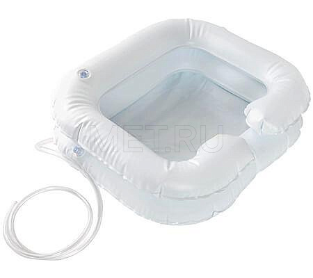 Надувная ванна для мытья головы в кровати Двухкамерная, со сливом Надувная ванна для мытья головы в кровати