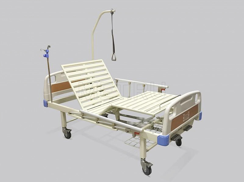 E-8 (ММ-016) Кровать медицинская с удлинением ложа, четырехсекционная с винтовыми регулировками