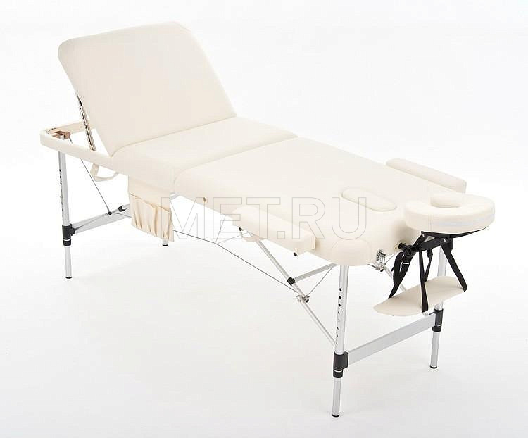 JFAL01А Легкий трёхсекционный алюминиевый массажный стол, кремовый MET