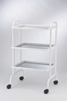 Столик инструментальный с тремя полками из нержавейки