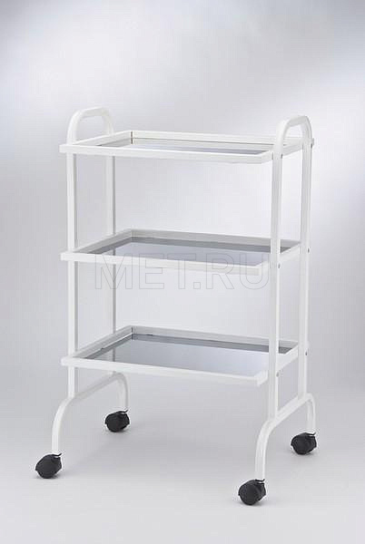 СИ.03.00 н/н/н Столик инструментальный с тремя полками из нержавейки MET