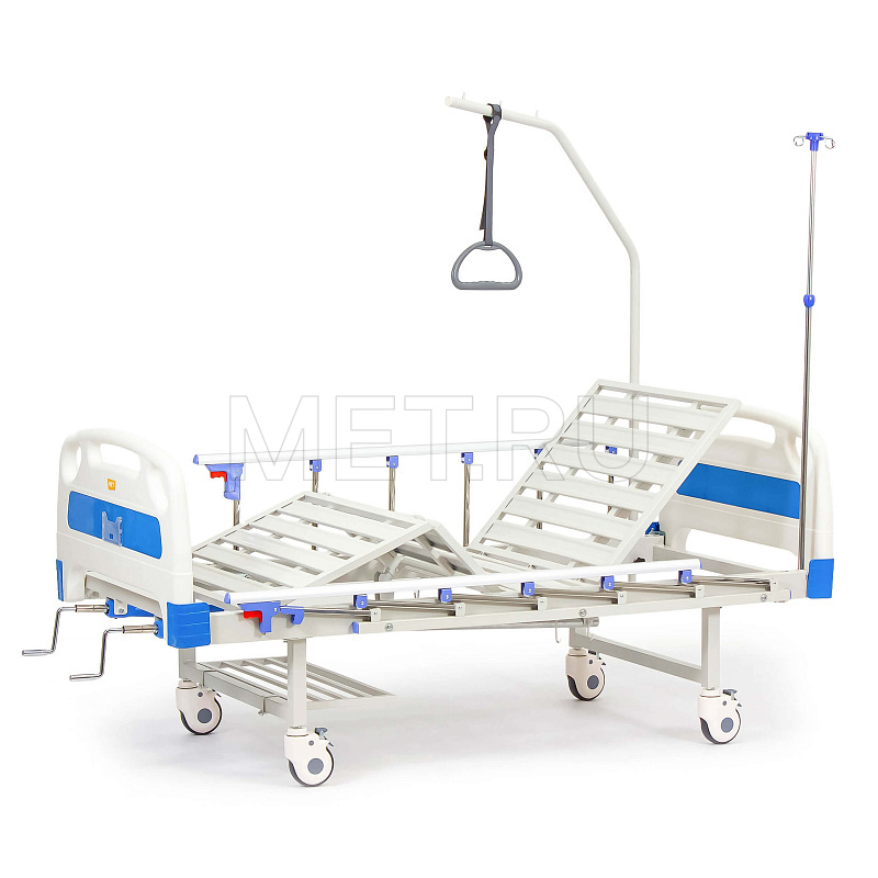 MET DM-370 Медицинская кровать механическая четырехсекционная с вставками из ABS-пластика МЕТ