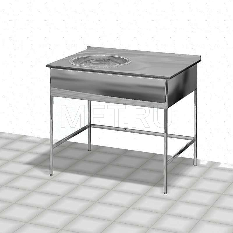 AT-BM1.3 Стол моечный с цельнотянутой накладной мойкой и отбортовкой нерж. от производителя