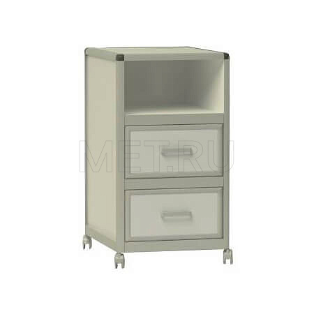 ТЛп.07.00 ПЛАСТИК Тумба лабораторная с нишей под топом и двумя выдвижными ящиками