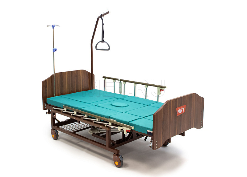 MET EVA Кровать функциональная медицинская электрическая с полным переворотом, с туалетом, с "ушками" МЕТ