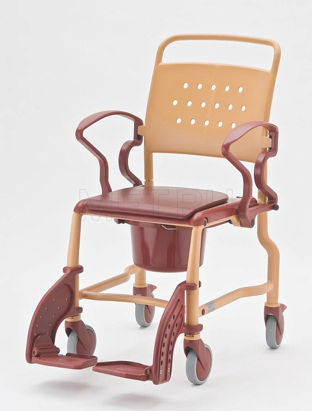 REBOTEC Bonn, Германия Стул-туалет на колесах усиленный, бежевый/рубин MET