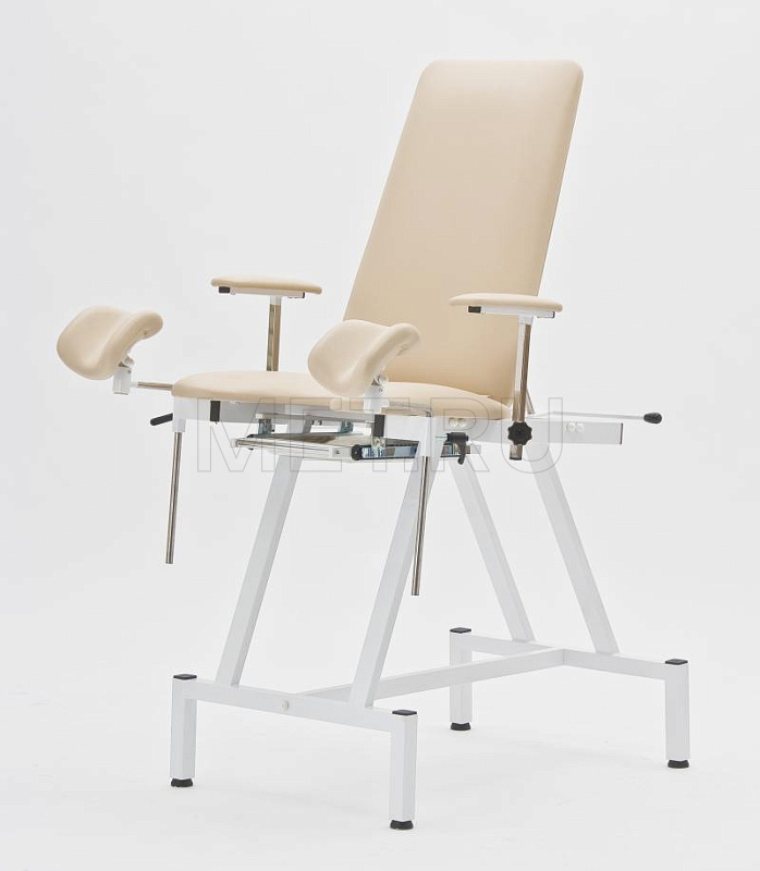 КСГ-01 Кресло гинекологическое с улучшенным шитьем и мягкими опорами, направляющие нерж.сталь MET
