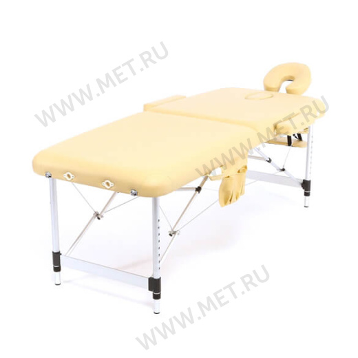 Med-Mos JFAL01А Складной двухсекционный массажный стол на алюминиевом каркасе, бежевый от производителя