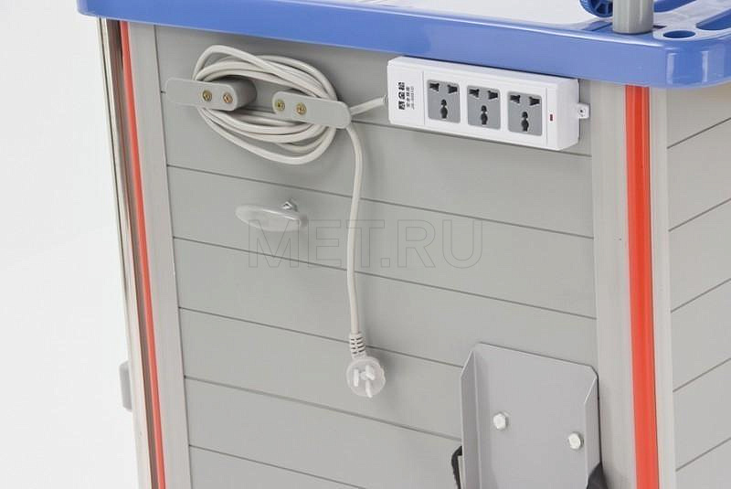 G-70 металлопластиковый Столик реаниматолога и деж.медсестры, с  бункером для лекарств