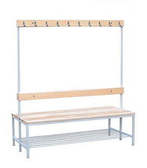 Скамья двухсторонняя с полкой под обувь