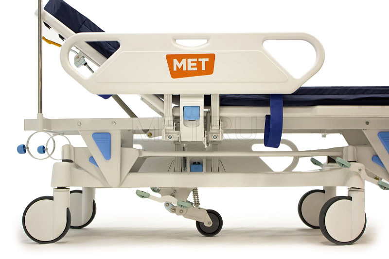 МЕТ ТВ-40 Тележка-каталка для перевозки больных с механической системой регулировки высоты  MET