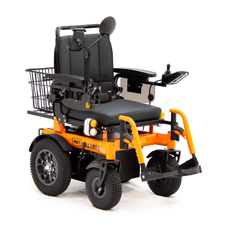 MET ALLROAD Кресло-коляска с электроприводом, в комплекте с корзиной и светодиодными фарами