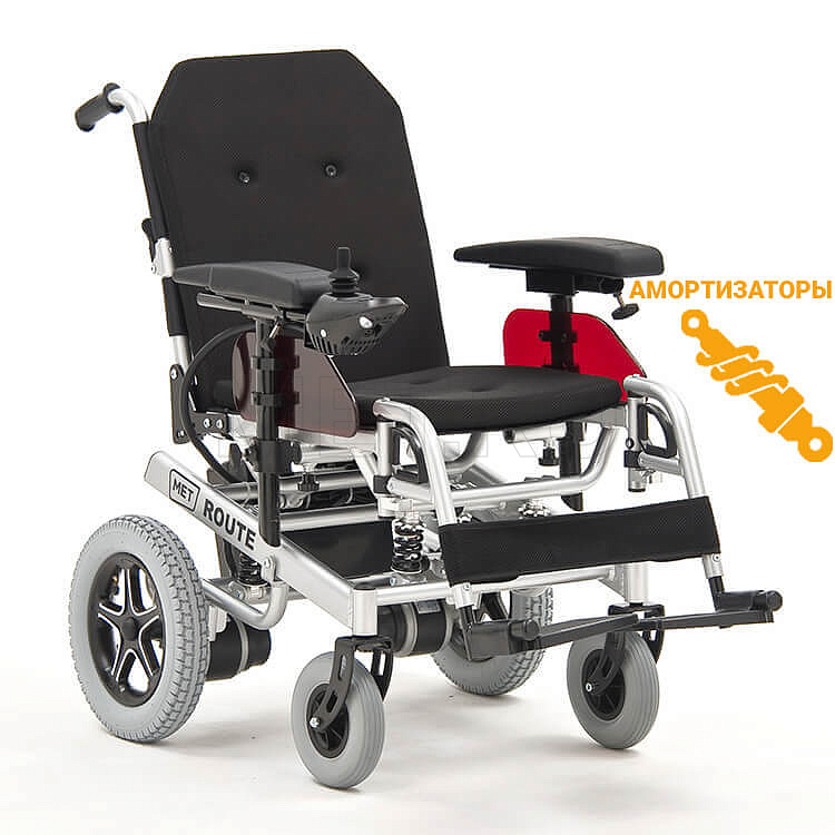 Алюминиевое кресло-коляска с амортизаторами и электромагнитными тормозами MET ROUTE 14 Алюминиевое кресло-коляска с амортизаторами и электромагнитными тормозами