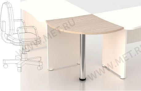 МЕТ Modern К49.19 Приставка для двух столов под 90 градусов с алюминиевыми рифлёными опорами от производителя