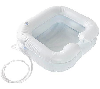 Надувная ванна для мытья головы в кровати