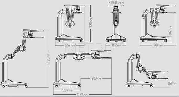 FEST LY-600-710 Столик с поворотной столешницей для инвалидной коляски и кровати МЕТ