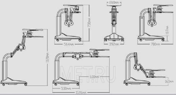 FEST LY-600-710 Столик с поворотной столешницей для инвалидной коляски и кровати МЕТ