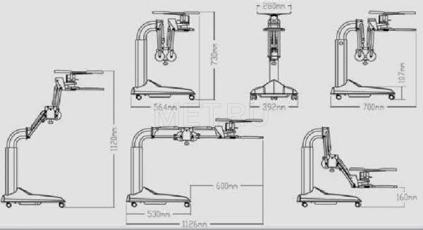 FEST LY-600-710 Столик с поворотной столешницей для инвалидной коляски и кровати МЕТ