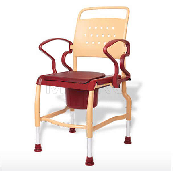 Rebotec Kiel, Германия Туалетный стул с санитарным оснащением, усиленный, терракота/рубин