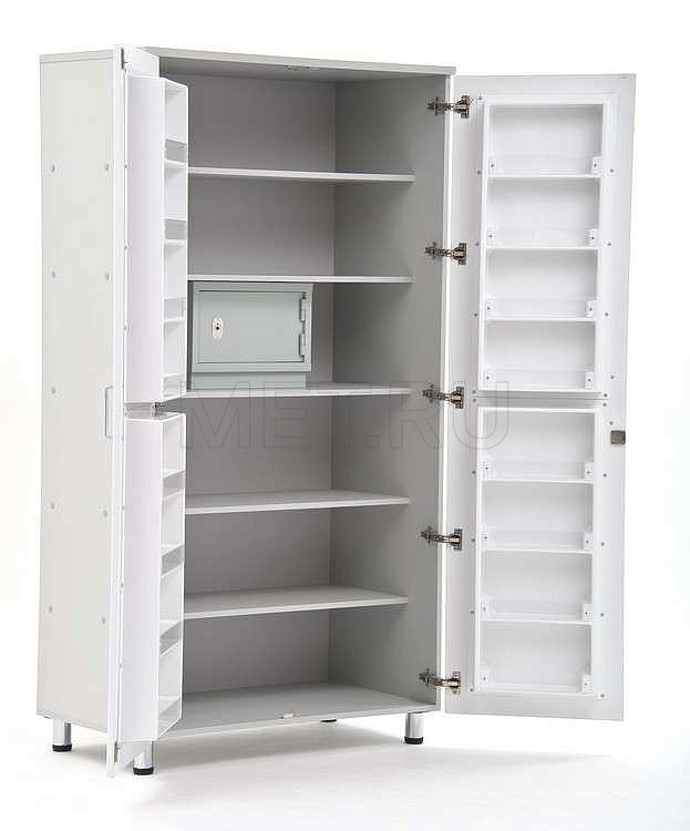 ША.01.00 (1000-560-1910) Аптечный шкаф для медикаментов с металлическим трейзером, серия "Бест" МЕТ