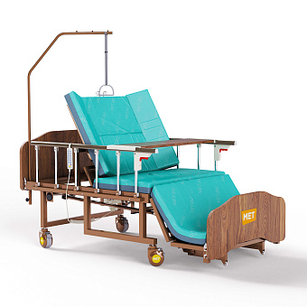 Медицинская кровать для лежачих больных с  USB, электрорегулировками, переворотом и туалетом