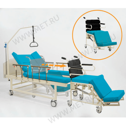 MET INTEGRA Уценка! Механическая функциональная медициская кровать с  интегрированным креслом-каталкой от производителя