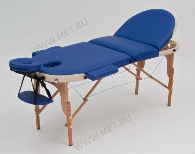 Wendermann Wood Oval-01 Стол массажный переносной на деревянном каркасе, синий-кремовый от производителя