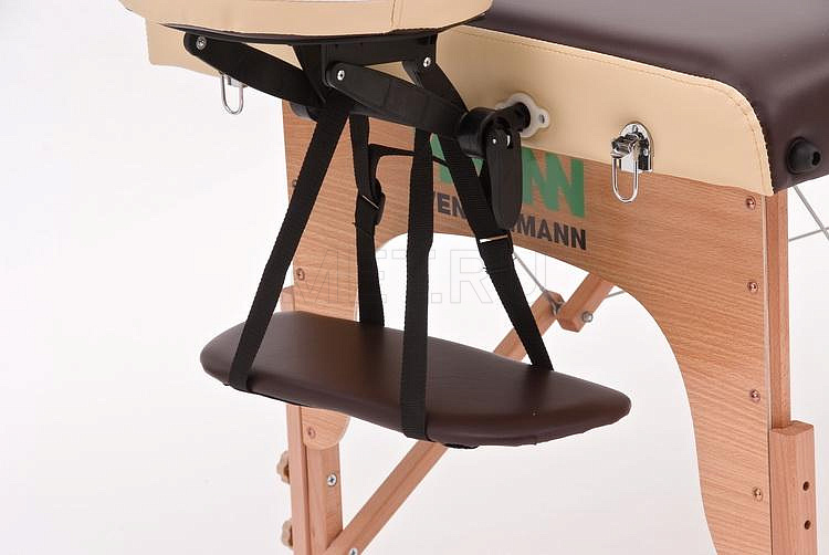 JF-AY01 Массажный складной трёхсекционный стол с рамой из бука, коричнево-бежевый