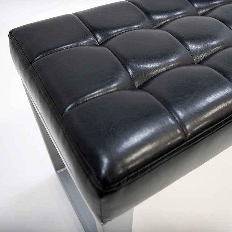 Сканди Банкетка 1500 мм (серебристый металлик / обивка черная) MET