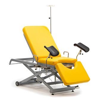 Гинекологическое кресло-кровать с электроприводом и со стулом для врача в комплекте